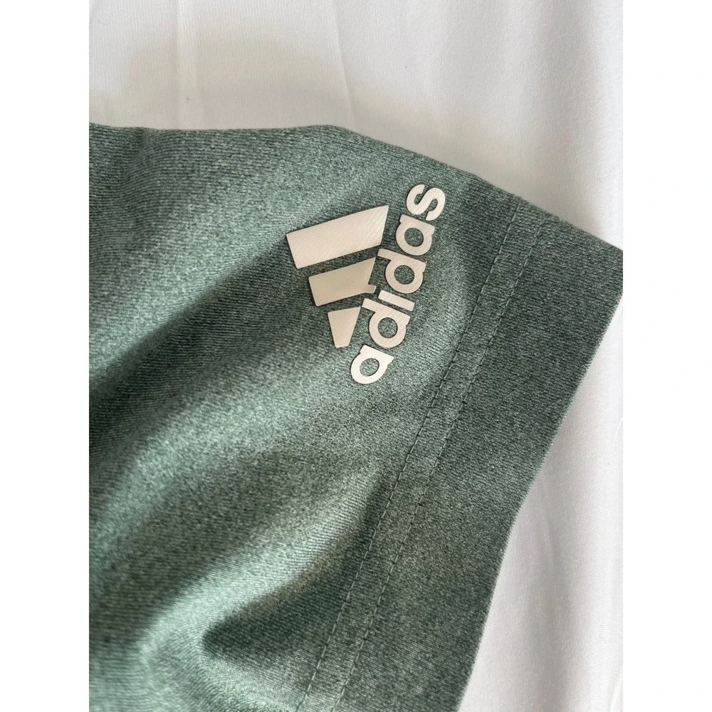 Adidas‎ Performance Mens 2XL Olive Green Heathered Short Sleeve Golf Polo Shirt